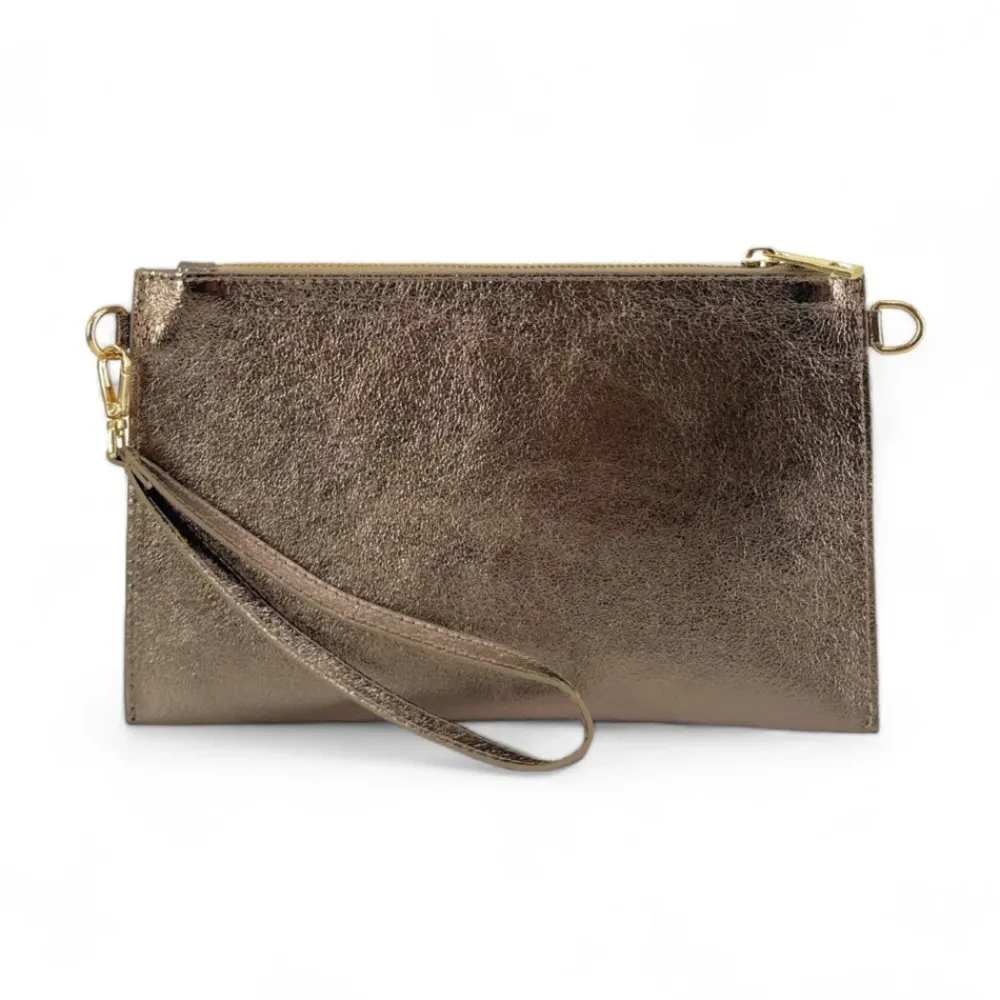 OH MY BAG Pochettes Et Trousses-Ensemble sac pochette et porte-cartes en cuir grainé ou irisé TWICE