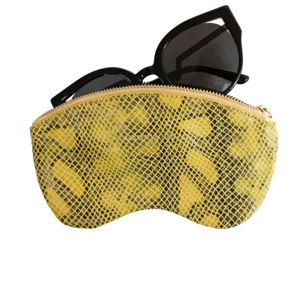 OH MY BAG Idées Cadeaux Et Autres Curiosités-Etui à lunettes en cuir à motif python GOLDEN VINTAGE