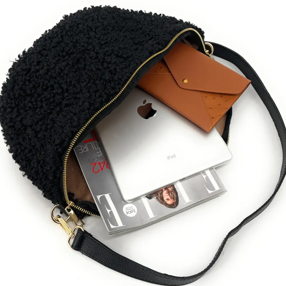 OH MY BAG Sacs En Peluche, Fausse Fourrure-Grand sac banane en cuir et peluche LOU PILOU L