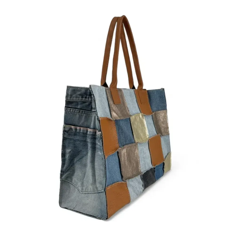 OH MY BAG Sacs En Toile-Grand sac cabas en toile et cuir KANTHA