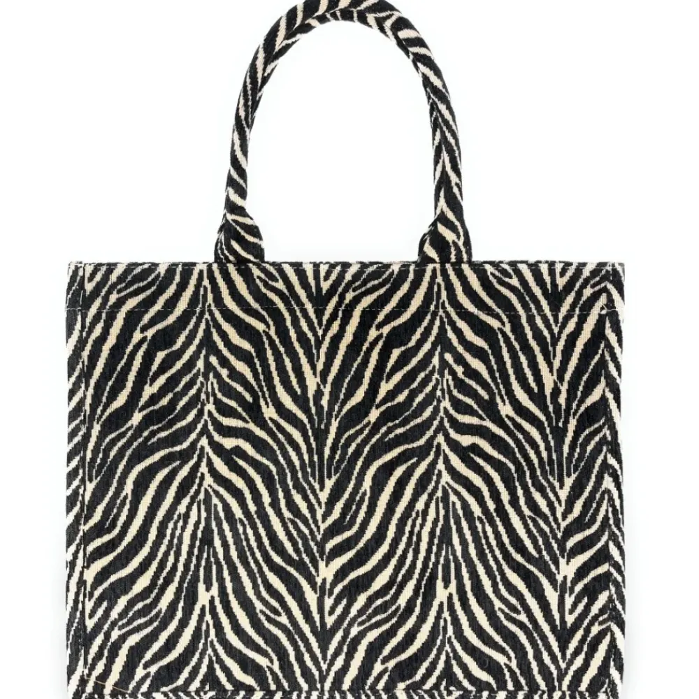 OH MY BAG Sacs Vegan-Grand sac cabas rigide en velours tissé ZEBRA