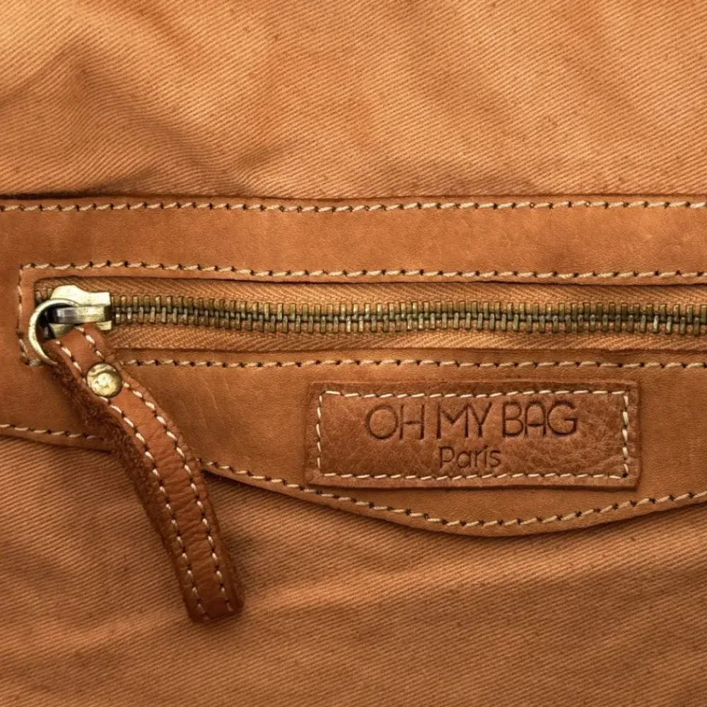 OH MY BAG Sacs De Rentrée, Bureau, Cours-Grand sac en cuir souple tannage végétal STORM XL HURRICAN camel