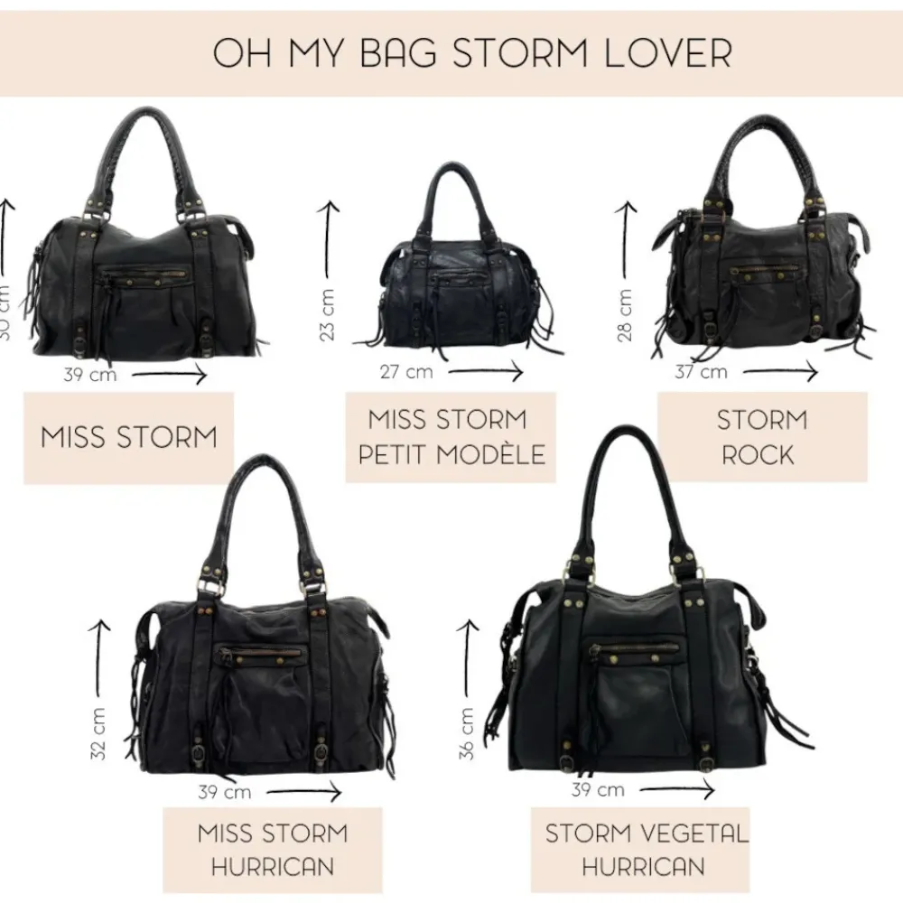 OH MY BAG Sacs De Rentrée, Bureau, Cours-Grand sac en cuir souple tannage végétal STORM XL HURRICAN camel