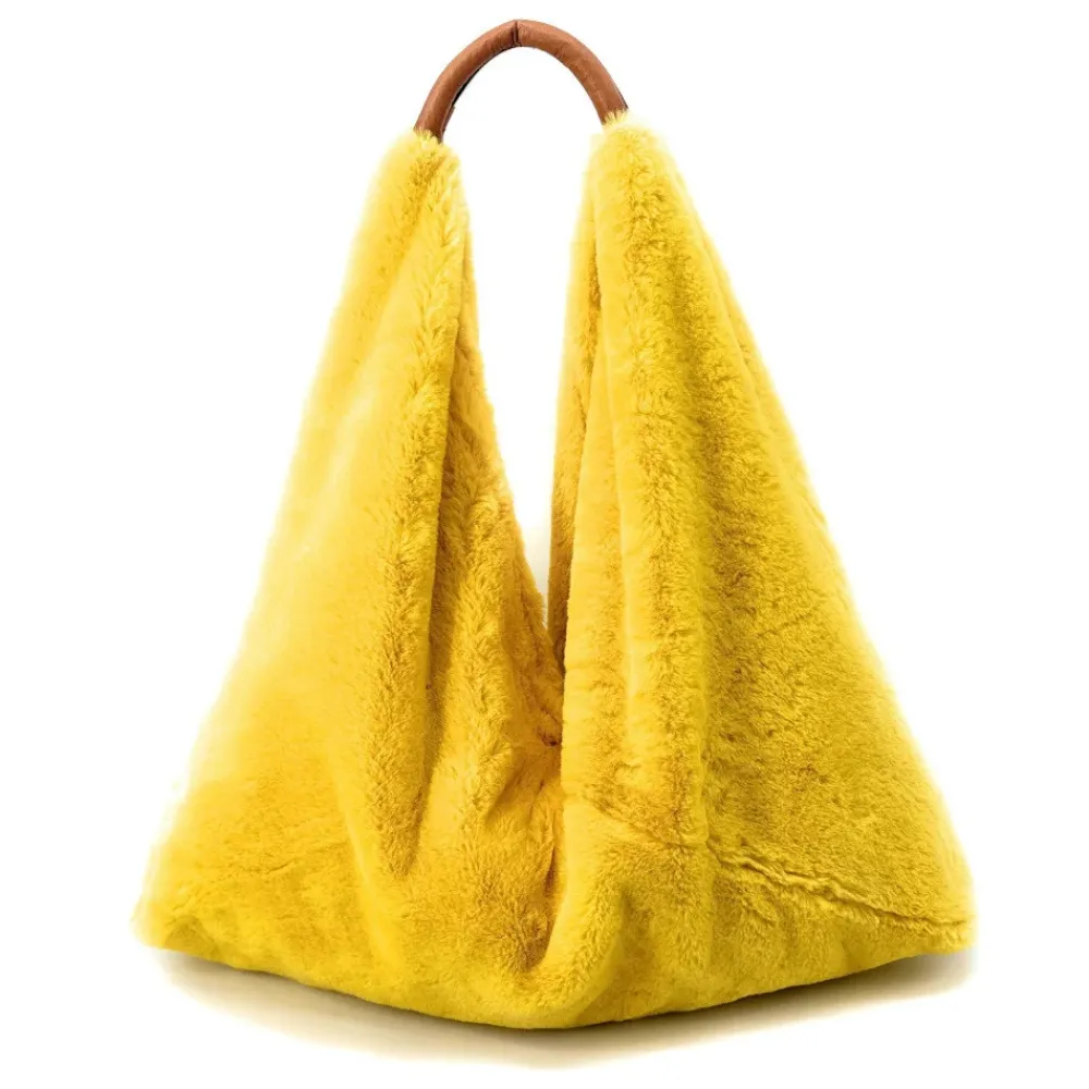 OH MY BAG Sacs En Peluche, Fausse Fourrure-Grand sac hobo en fausse fourrure et cuir FLUFFY