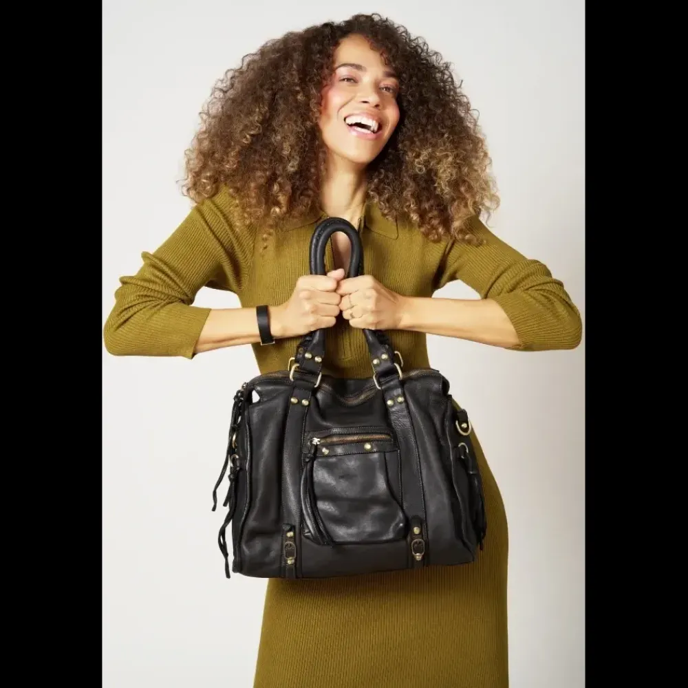 OH MY BAG Sacs En Cuir Vintage-Grand sac porté épaule en cuir souple tannage végétal STORM XL HURRICAN