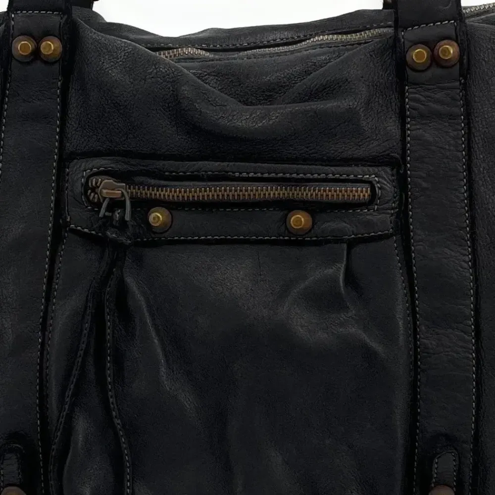 OH MY BAG Sacs De Rentrée, Bureau, Cours-Grand sac porté épaule en cuir vintage STORM XL HURRICAN noir