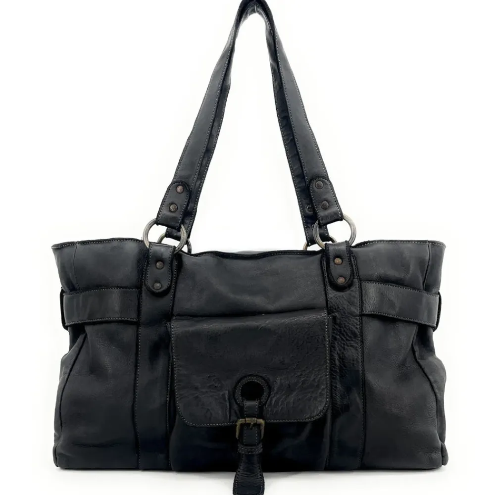OH MY BAG Sacs En Cuir Vintage-Maxi sac cabas porté épaule en cuir vintage QUEEN M