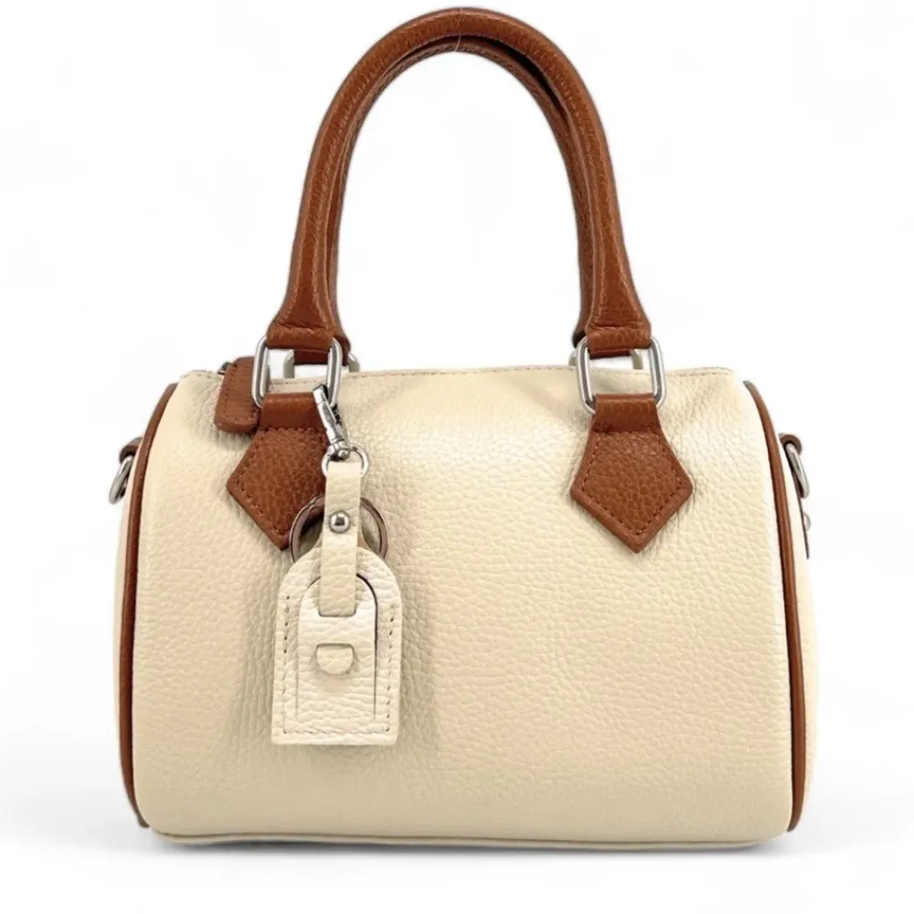 OH MY BAG Sacs En Cuir Grainé-Mini-sac bowling en cuir grainé LITTLE BOOLIN BICOLORE E.L.