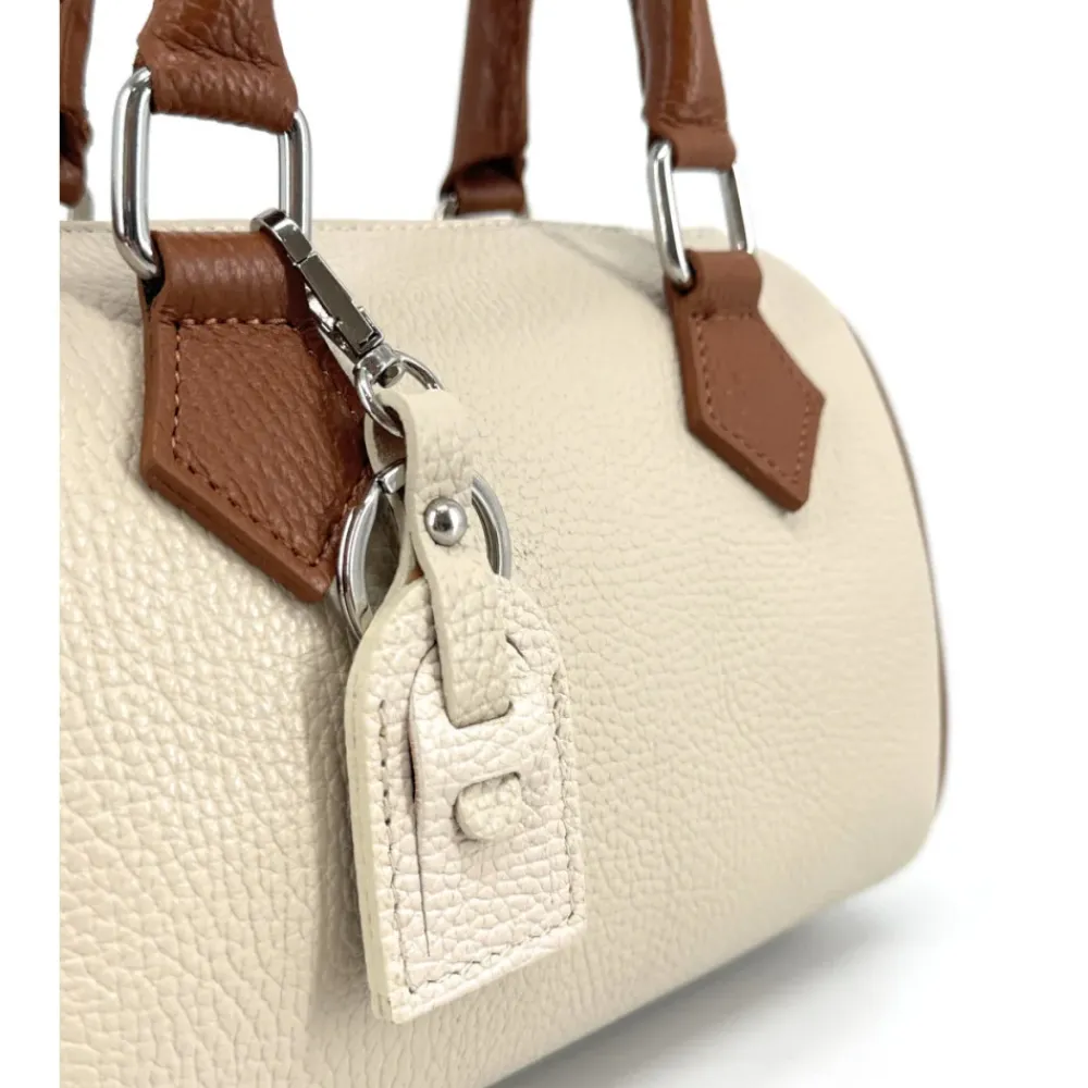 OH MY BAG Sacs En Cuir Grainé-Mini-sac bowling en cuir grainé LITTLE BOOLIN BICOLORE E.L.