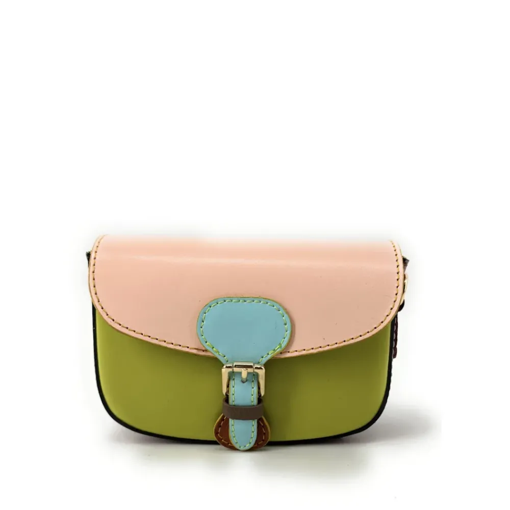 OH MY BAG Sacs En Cuir Lisse-Mini-sac en cuir lisse MINI MADDY Rose pâle, Vert anis et Rouge foncé unique