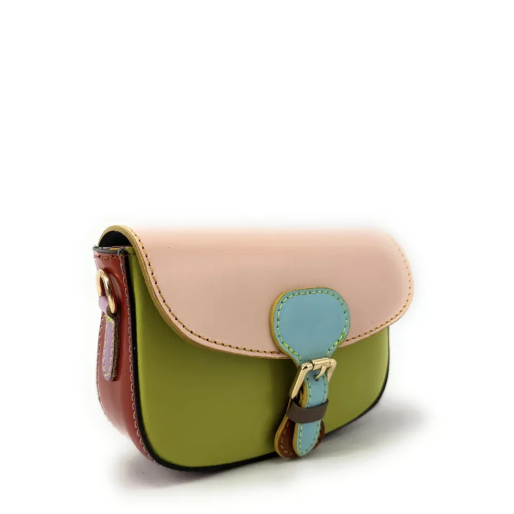 OH MY BAG Sacs En Cuir Lisse-Mini-sac en cuir lisse MINI MADDY Rose pâle, Vert anis et Rouge foncé unique