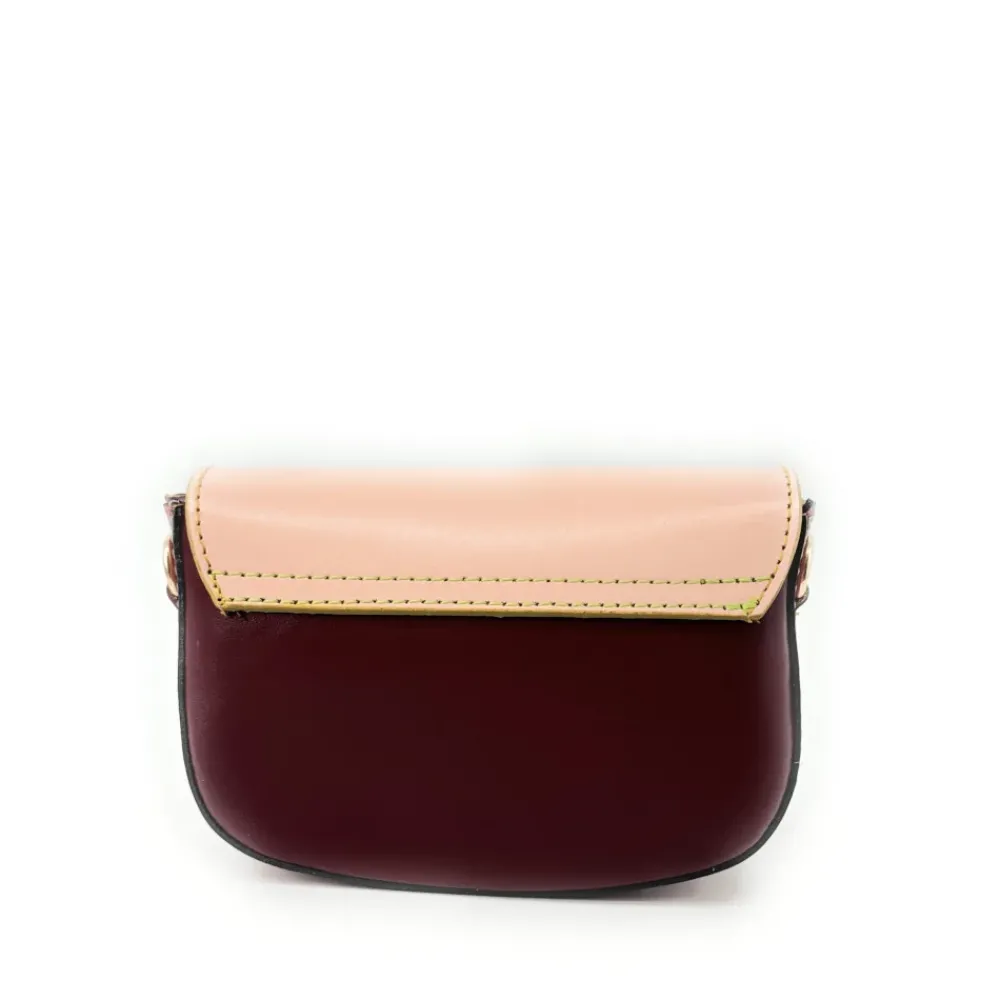 OH MY BAG Sacs En Cuir Lisse-Mini-sac en cuir lisse MINI MADDY Rose pâle, Vert anis et Rouge foncé unique