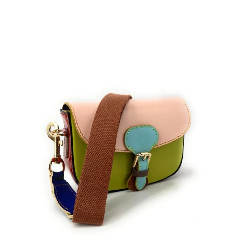 OH MY BAG Sacs En Cuir Lisse-Mini-sac en cuir lisse MINI MADDY Rose pâle, Vert anis et Rouge foncé unique