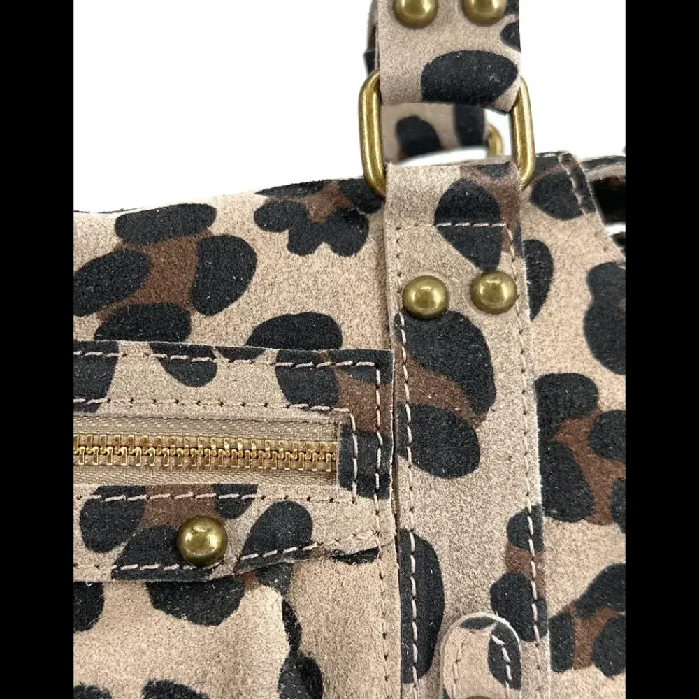 OH MY BAG Sacs En Daim, Nubuck, Suédé-Mini-sac en cuir nubuck imprimé léopard SANDSTORM MINI LEO