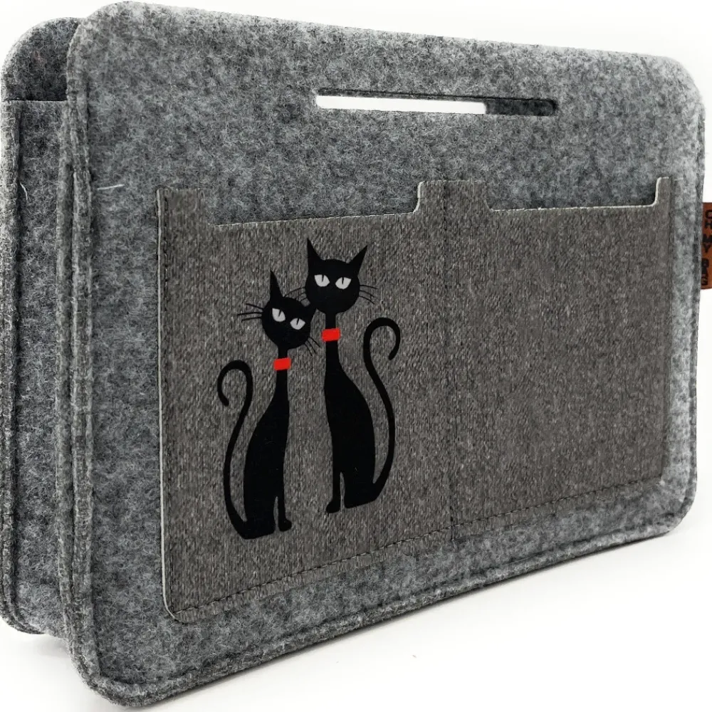 OH MY BAG Organiseurs De Sacs, Insert-Organiseur en feutrine écologique imprimée BLACK CATS gris clair