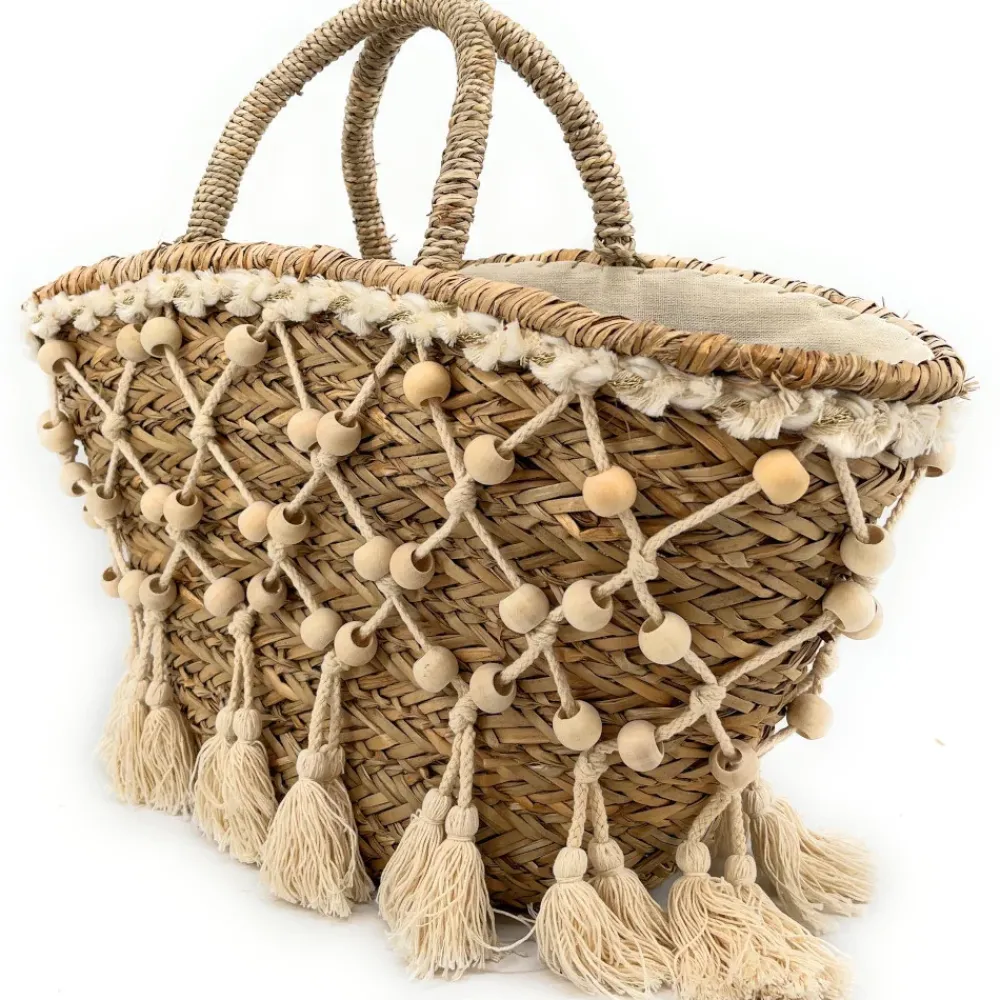 OH MY BAG Sacs De Plage-Panier cabas en paille PERLE DE SABLE beige