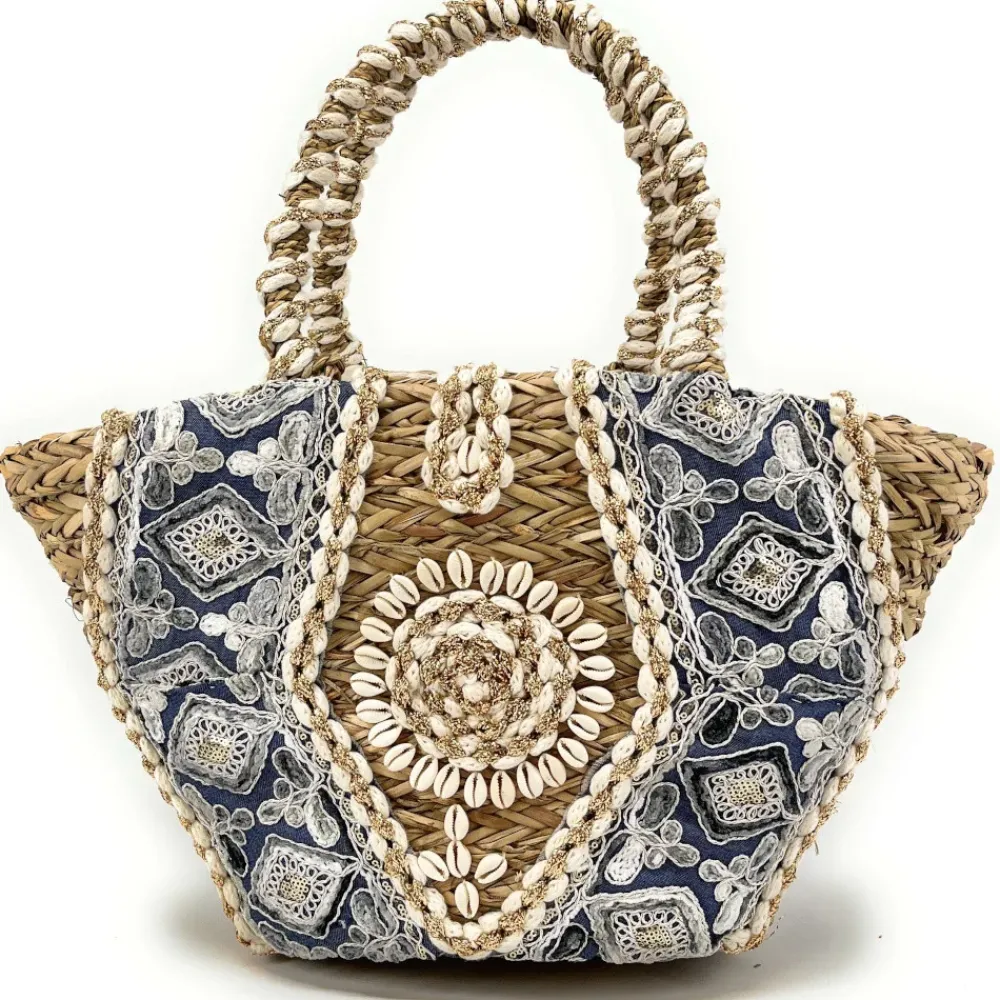 OH MY BAG Sacs De Plage-Panier cabas en paille SABLE D'ORIENT bleu