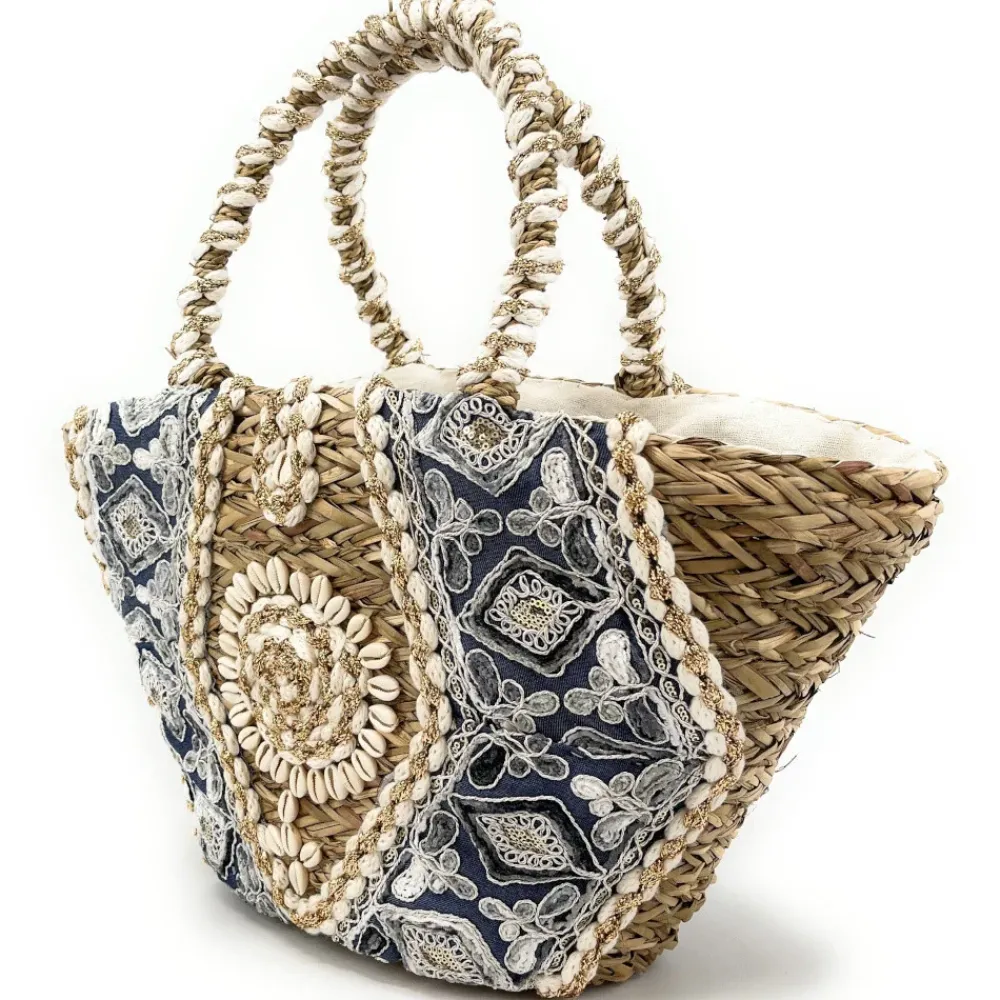 OH MY BAG Sacs De Plage-Panier cabas en paille SABLE D'ORIENT bleu