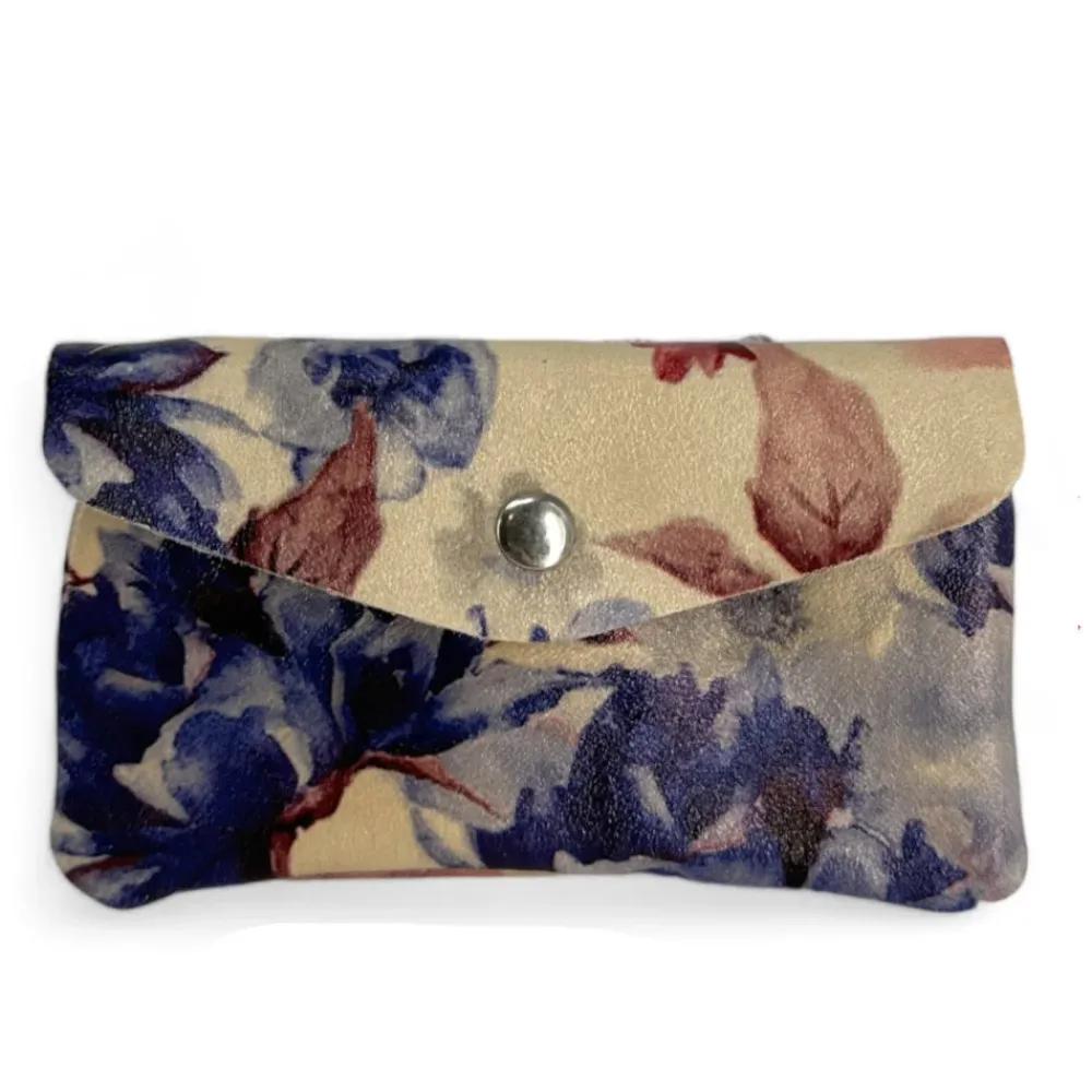 OH MY BAG Idées Cadeaux Et Autres Curiosités-Pochette porte-monnaie en cuir à motif COMPO FLOWER