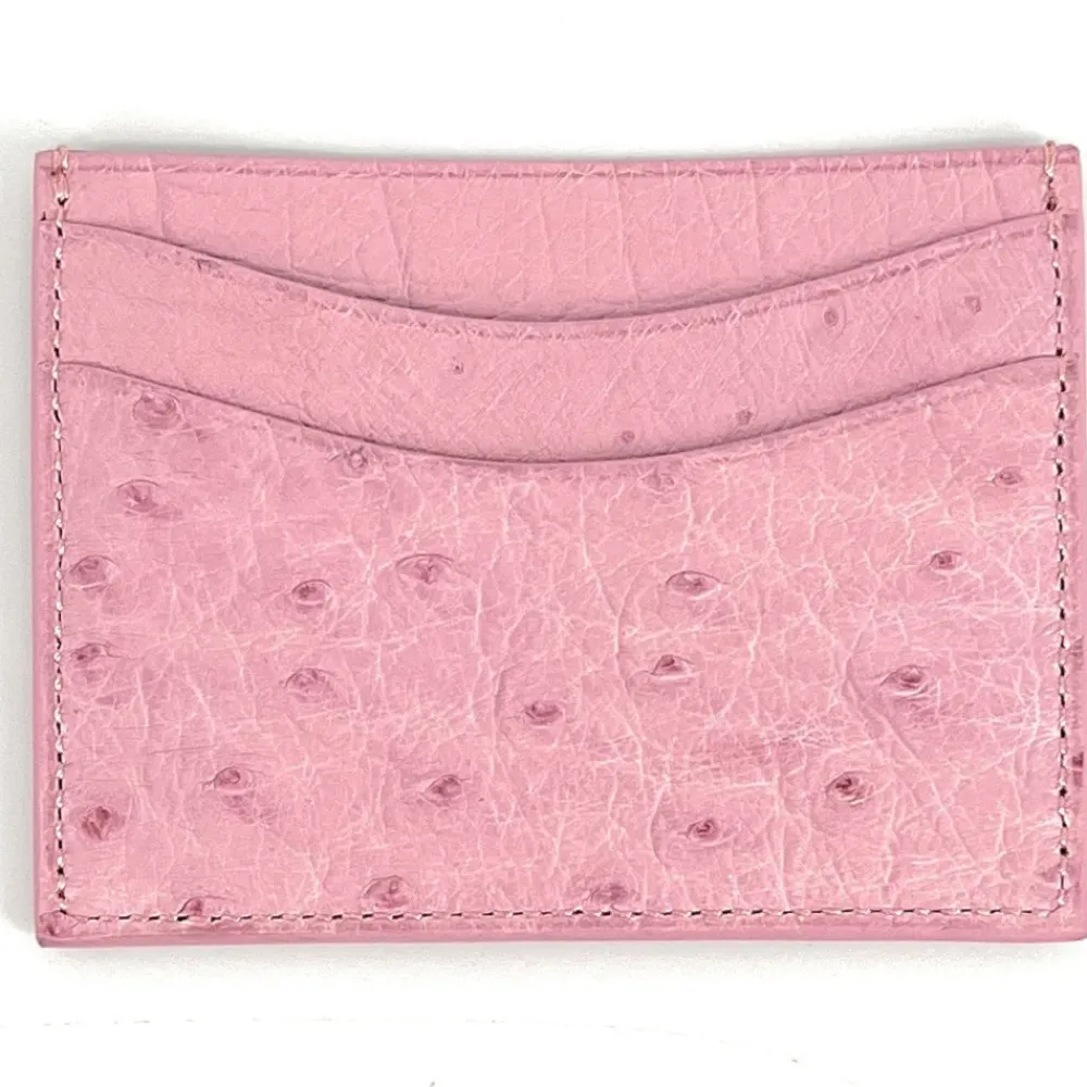 OH MY BAG Portefeuilles Et Porte-Monnaie-Porte-cartes cuir d'autruche édition Haute-couture Rose Pâle rose bonbon