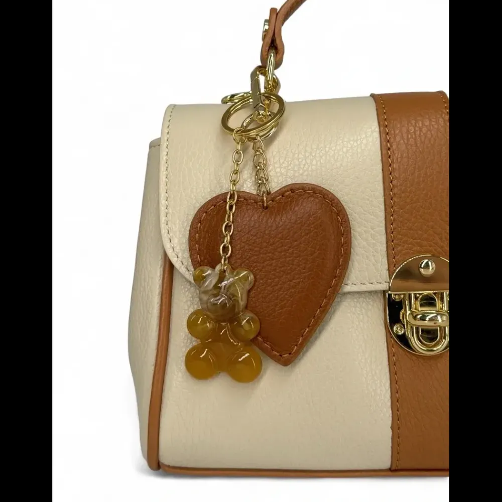 OH MY BAG Bijoux De Sac, Porte-Clés-Porte-clés en métal doré et résine TEDDY AGATHE bleu turquoise