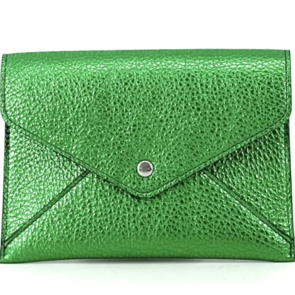 OH MY BAG Cuirs D'Exception, Gamme Luxe | Portefeuilles Et Porte-Monnaie-Porte-papiers en cuir irisé ROMY Vert anglais