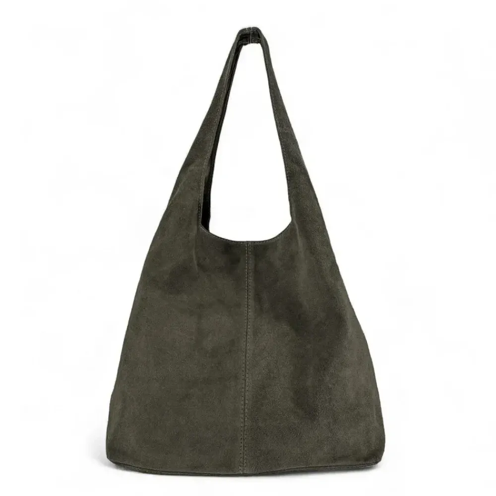 OH MY BAG Sacs En Daim, Nubuck, Suédé-Sac à main de forme HOBO en cuir nubuck épais EVA E.L Noël