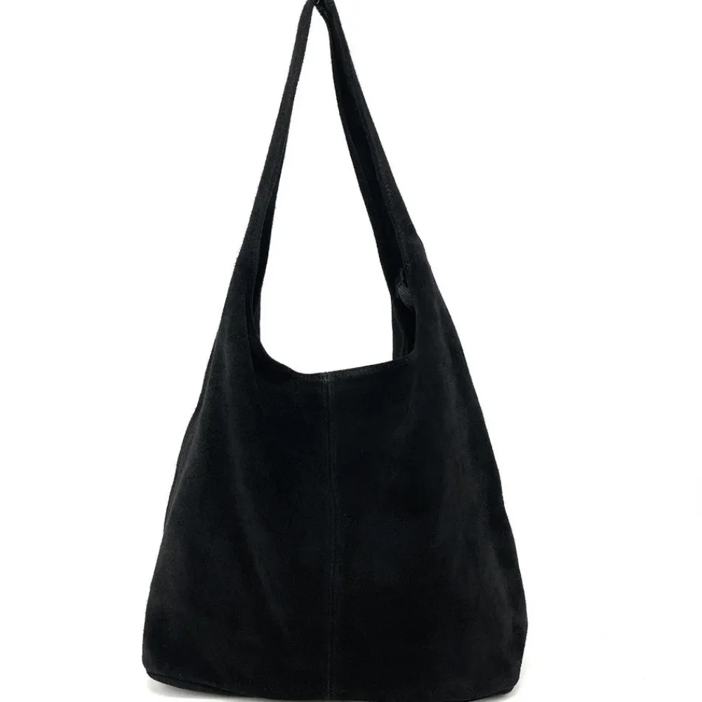 OH MY BAG Sacs En Daim, Nubuck, Suédé-Sac à main de forme HOBO en cuir nubuck épais EVA E.L Noël