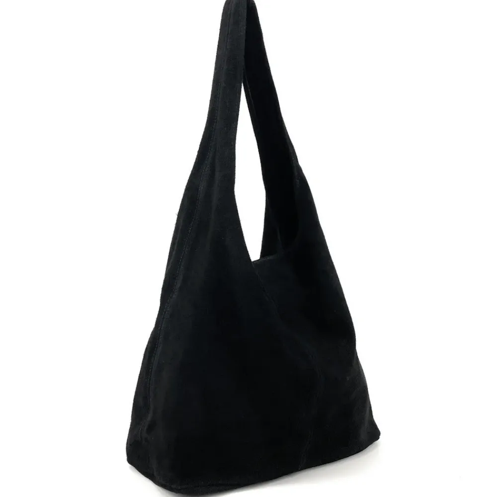OH MY BAG Sacs En Daim, Nubuck, Suédé-Sac à main de forme HOBO en cuir nubuck épais EVA E.L Noël