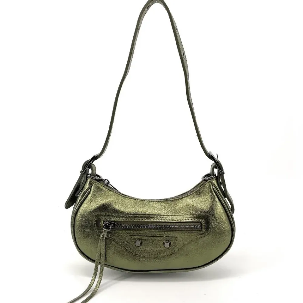 OH MY BAG Sacs En Cuir Grainé-Sac à main demi-lune en cuir grainé ou irisé LUNA PARK
