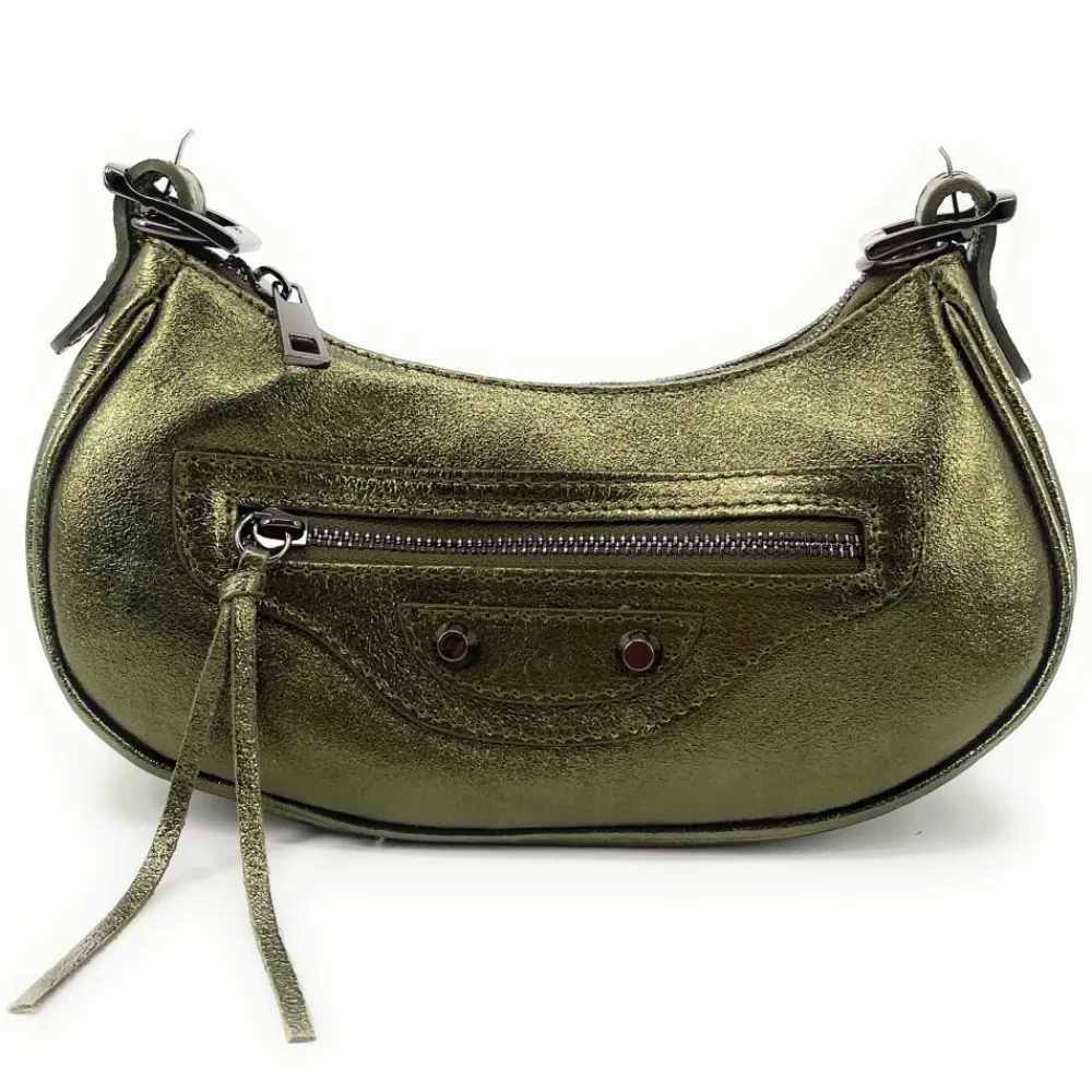 OH MY BAG Sacs En Cuir Grainé-Sac à main demi-lune en cuir grainé ou irisé LUNA PARK