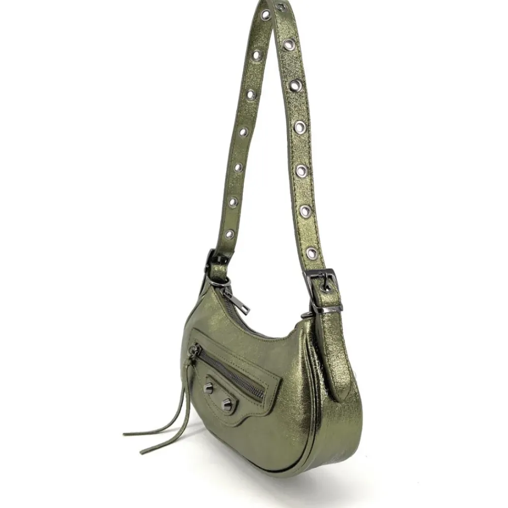 OH MY BAG Sacs En Cuir Grainé-Sac à main demi-lune en cuir grainé ou irisé LUNA PARK