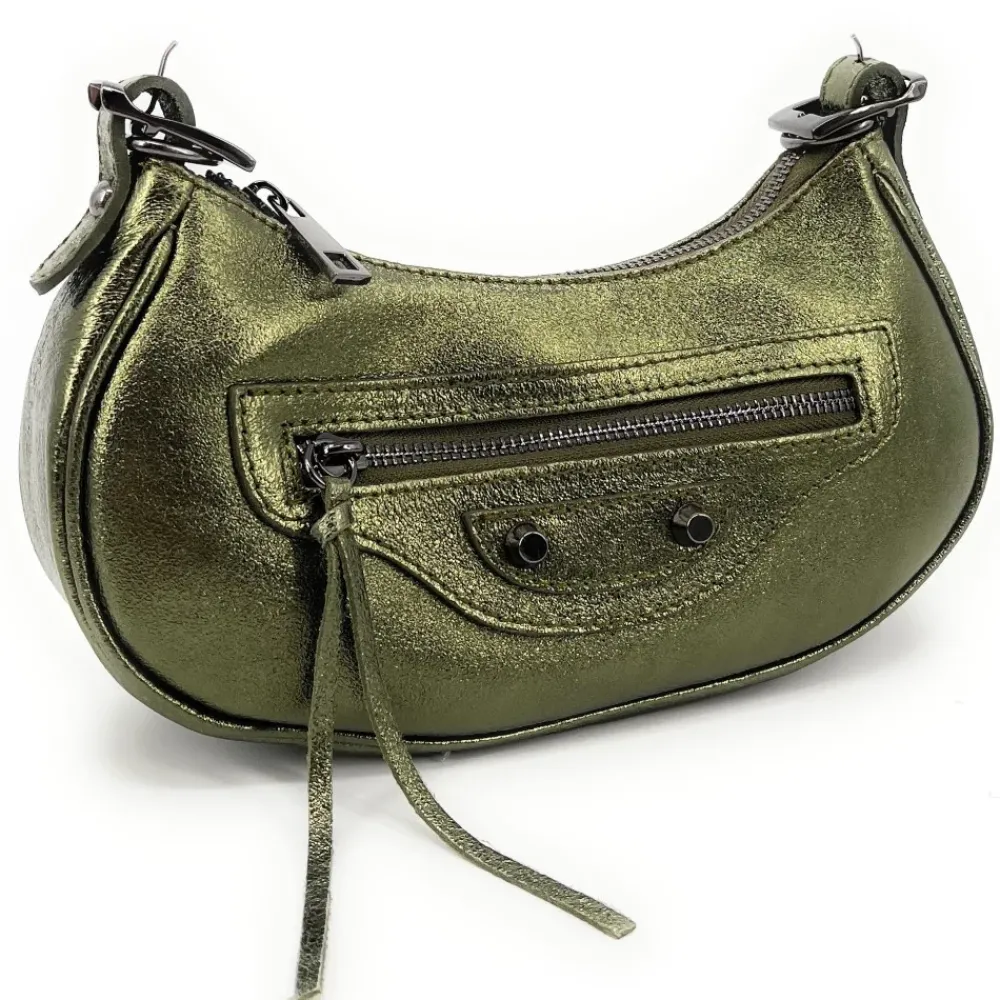 OH MY BAG Sacs En Cuir Grainé-Sac à main demi-lune en cuir grainé ou irisé LUNA PARK