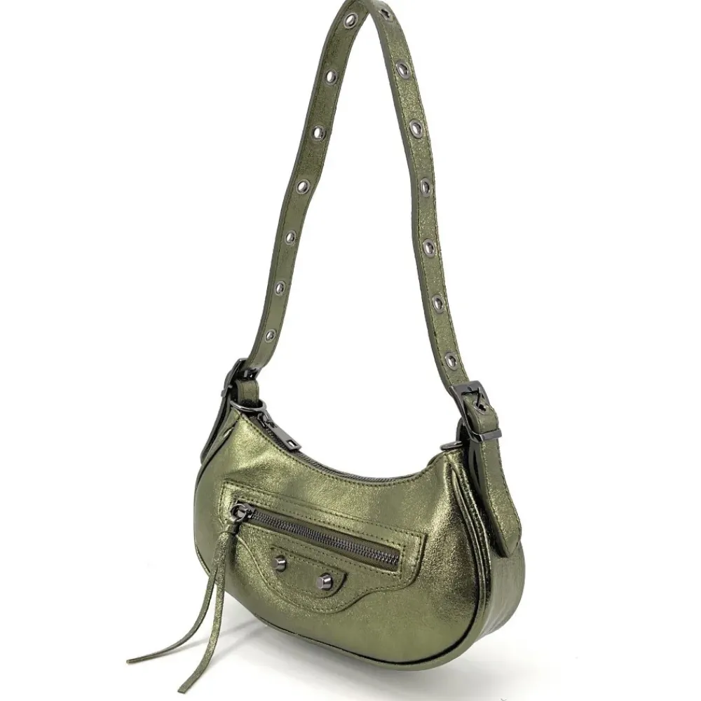OH MY BAG Sacs En Cuir Grainé-Sac à main demi-lune en cuir grainé ou irisé LUNA PARK