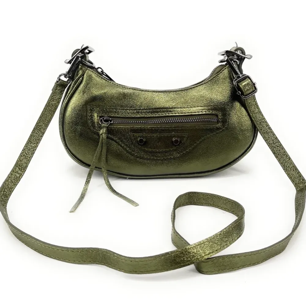 OH MY BAG Sacs En Cuir Grainé-Sac à main demi-lune en cuir grainé ou irisé LUNA PARK