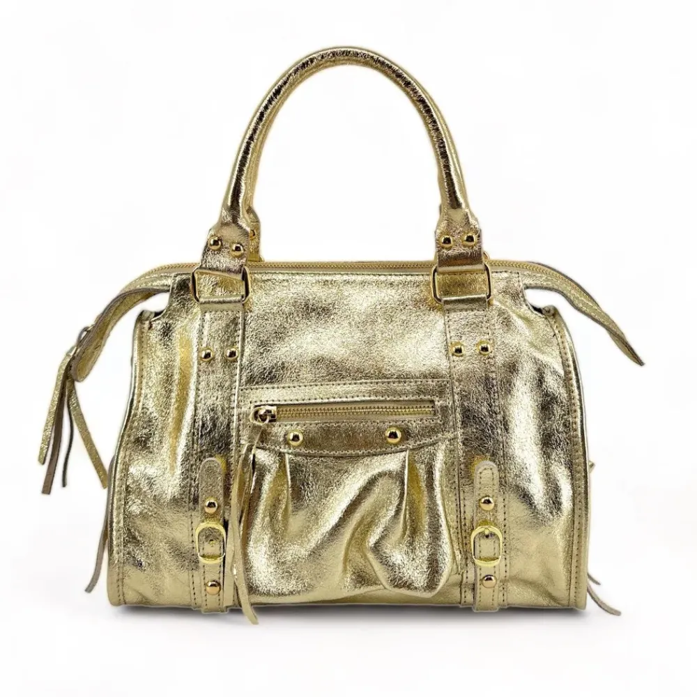 OH MY BAG Sacs En Cuir Métallisé-Sac à main en cuir irisé SANDSTORM GOLD (petit modèle)