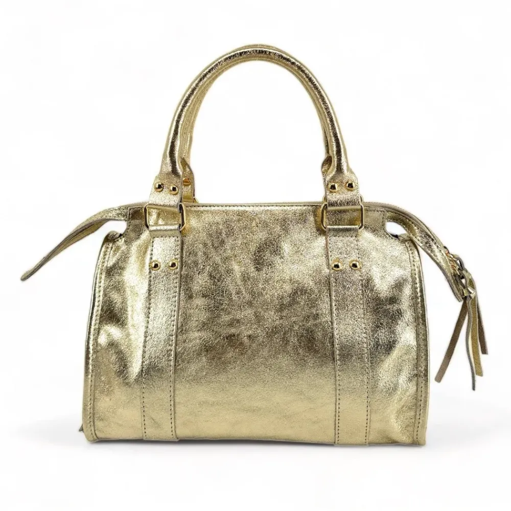 OH MY BAG Sacs En Cuir Métallisé-Sac à main en cuir irisé SANDSTORM GOLD (petit modèle)