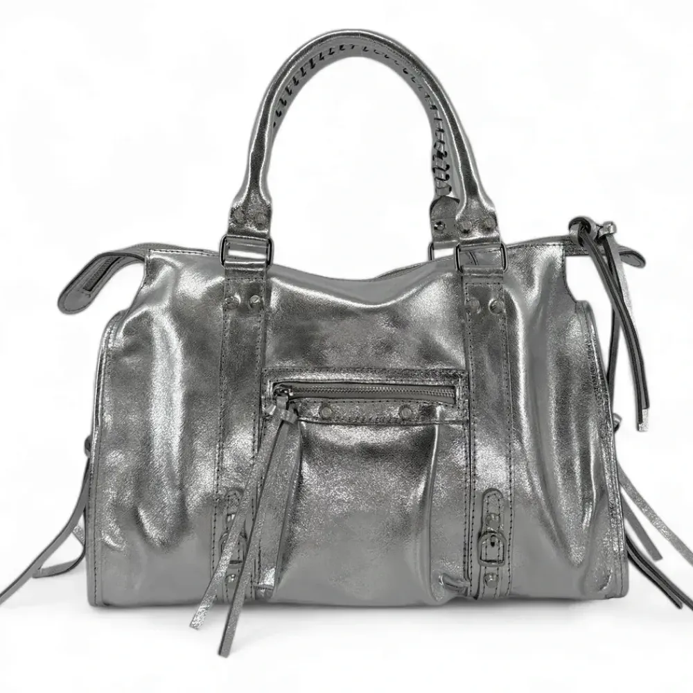 OH MY BAG Sacs En Cuir Métallisé-Sac à main en cuir irisé SANDSTORM SILVER