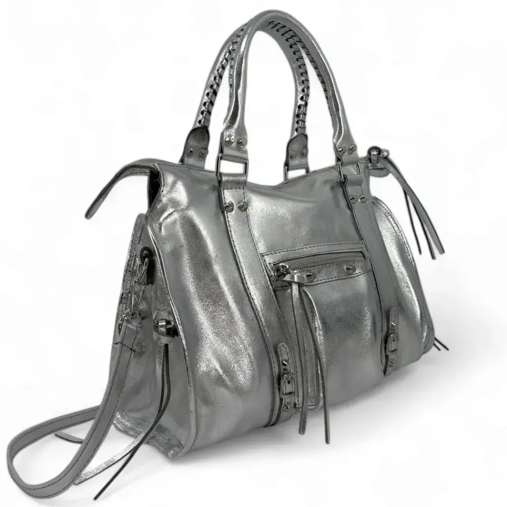 OH MY BAG Sacs En Cuir Métallisé-Sac à main en cuir irisé SANDSTORM SILVER