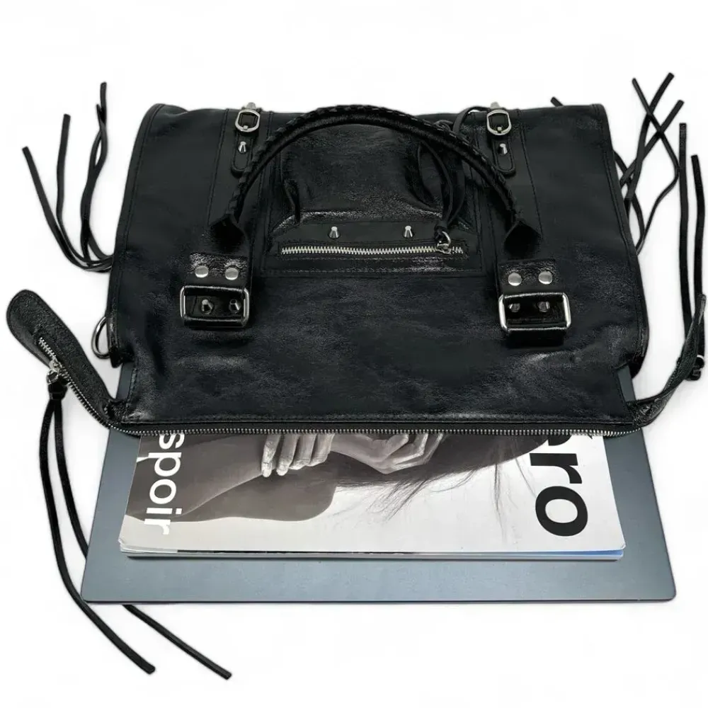 OH MY BAG Sacs De Rentrée, Bureau, Cours-Sac à main en cuir métallisé Noir silver SANDSTORM E.L. SIROCCO noir irise