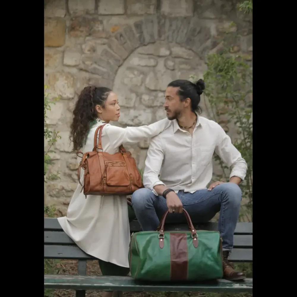 OH MY BAG Sacs À Main-Sac à main en cuir souple délavé MISS STORM cognac