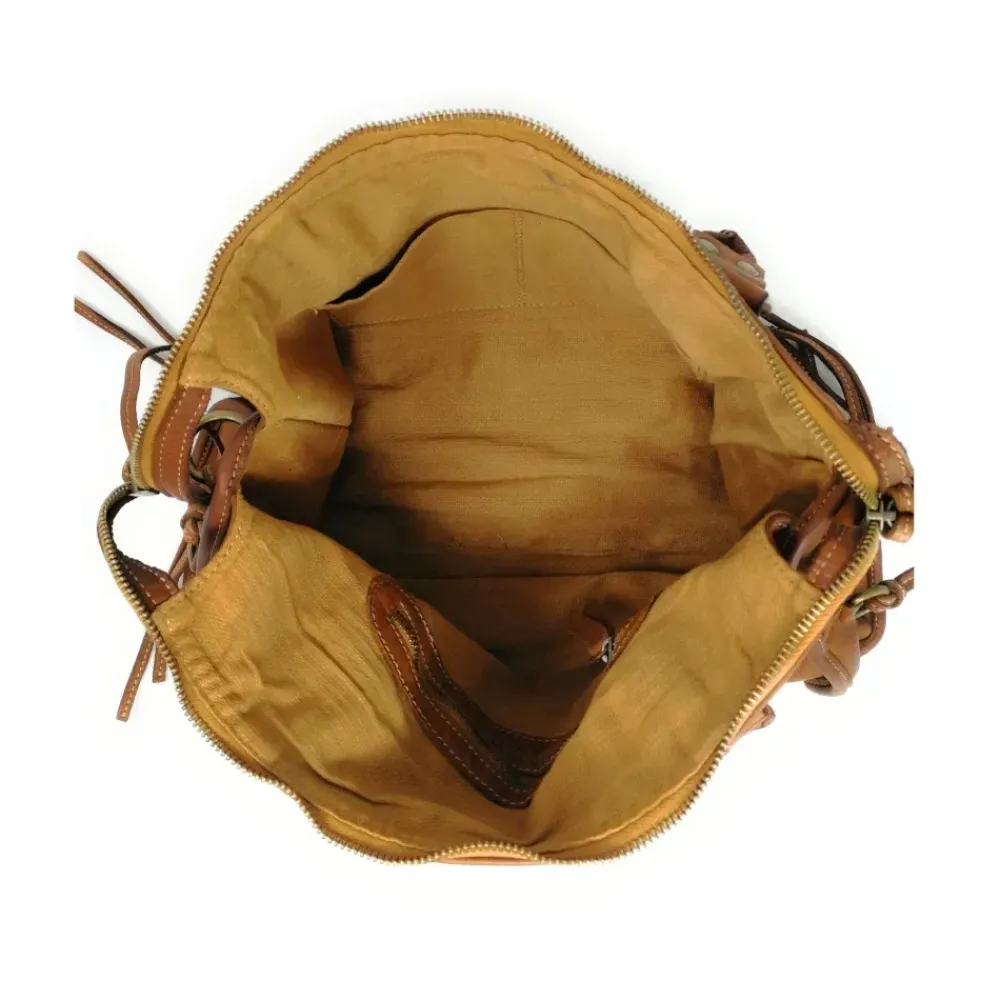 OH MY BAG Sacs À Main-Sac à main en cuir souple délavé MISS STORM cognac