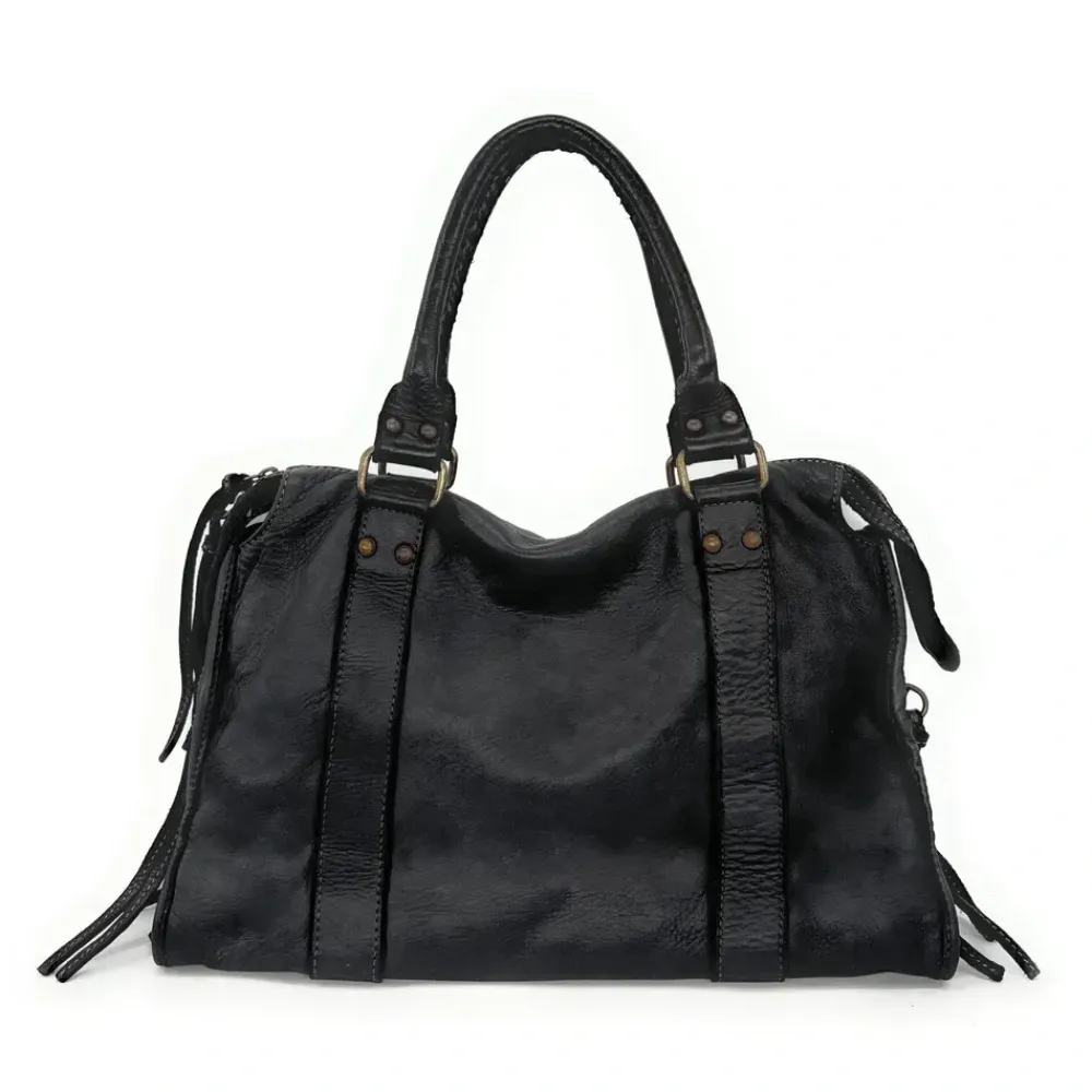 OH MY BAG Sacs À Main-Sac à main en cuir vintage STORM RUSTY noir