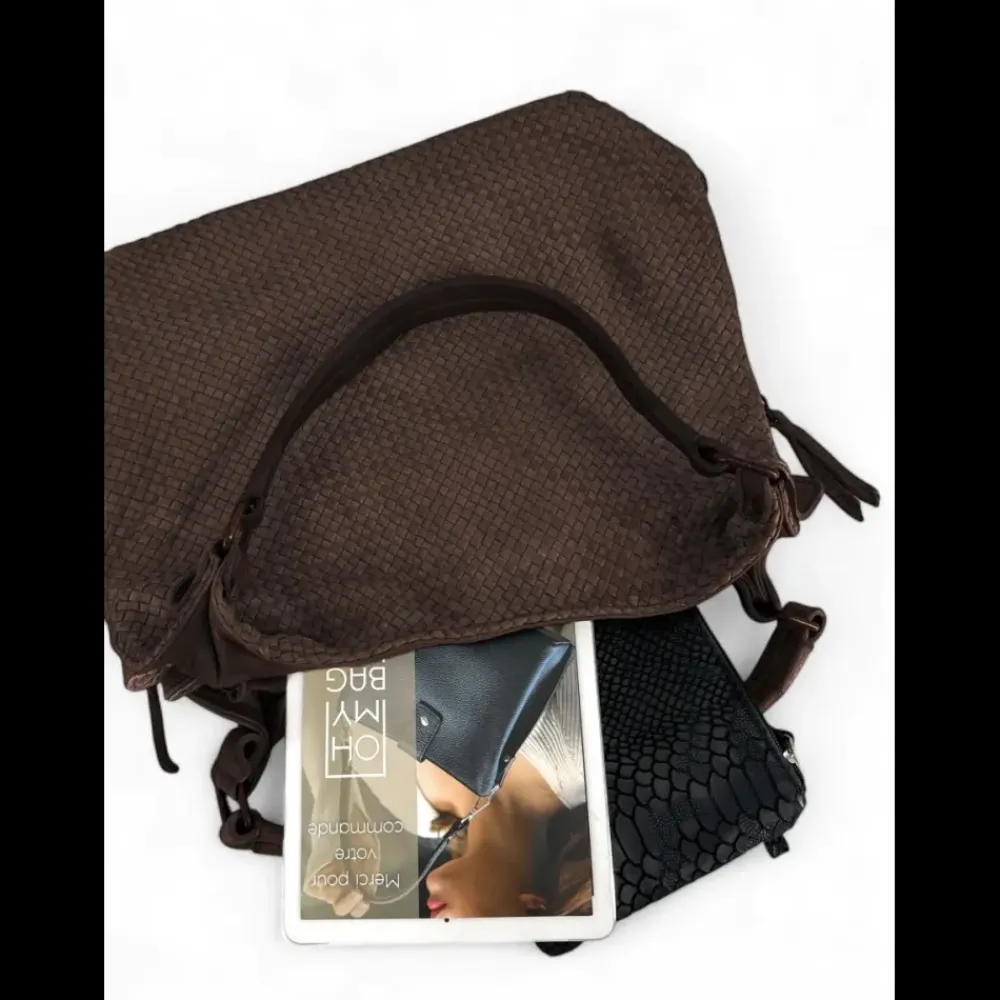 OH MY BAG Sacs En Cuir Tressé-Sac à main en cuir vintage tressé BRISBANE