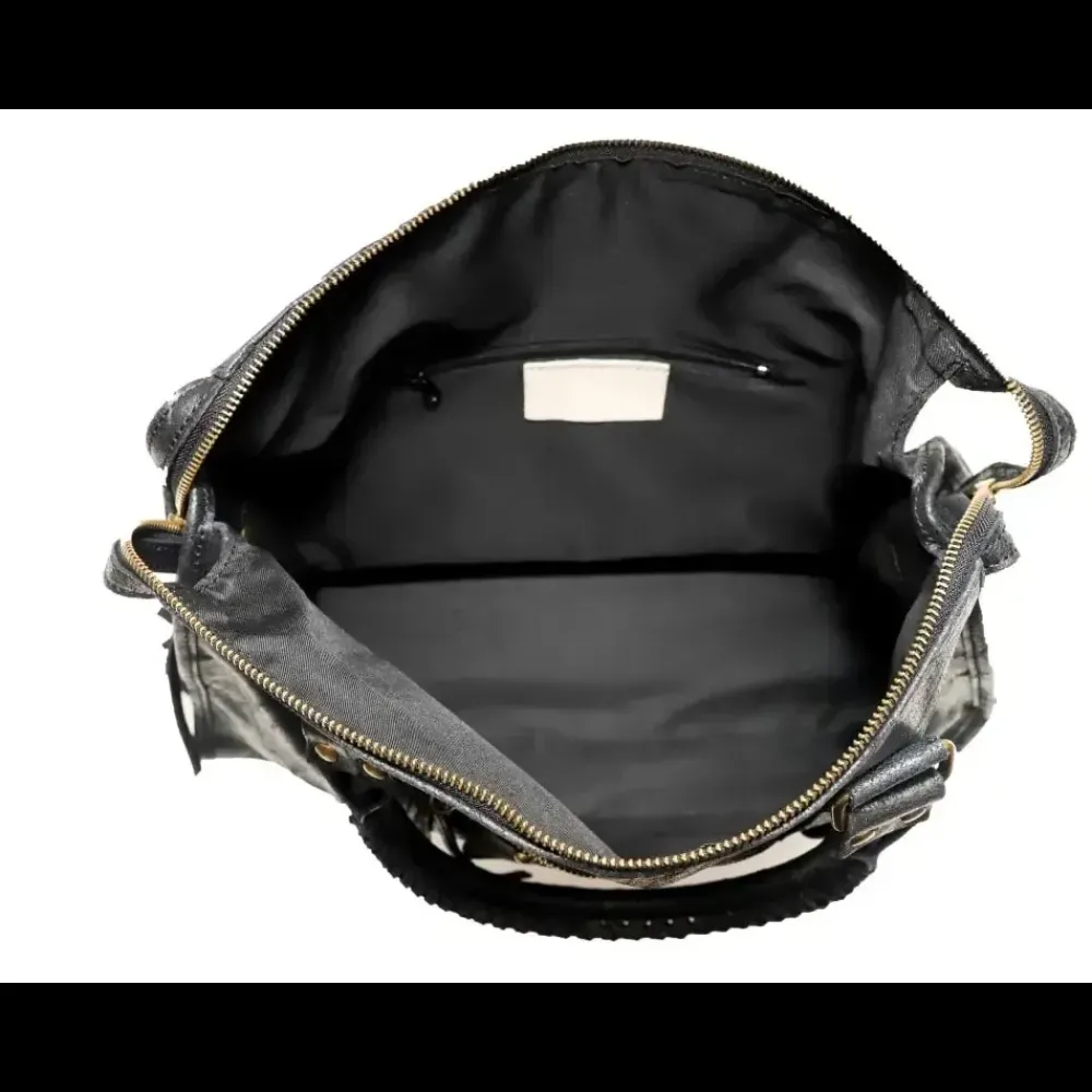 OH MY BAG Sacs De Rentrée, Bureau, Cours-Sac à main et bandoulière en cuir effet brossé SANDSTORM noir
