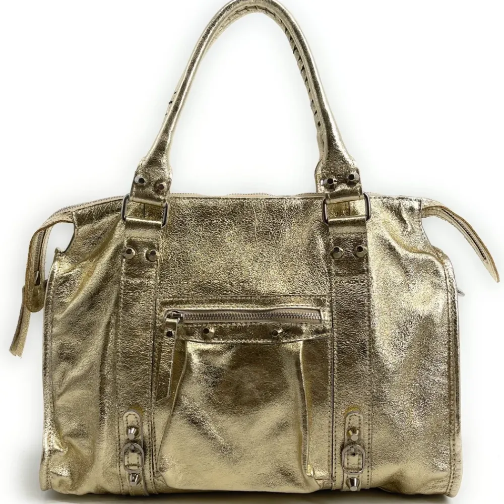 OH MY BAG Sacs À Main-Sac à main et bandoulière en cuir métallisé SANDSTM or