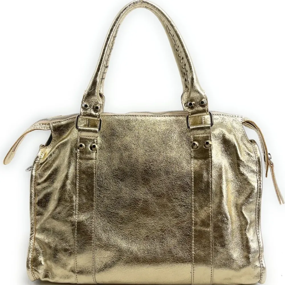OH MY BAG Sacs À Main-Sac à main et bandoulière en cuir métallisé SANDSTM or