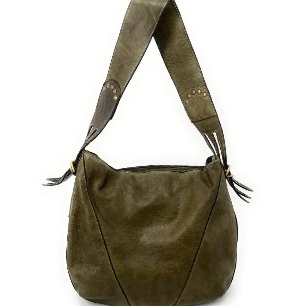 OH MY BAG Sacs En Cuir Vintage, Tannage Végétal-Sac à main hobo en cuir souple vintage tannage végétal RHEA