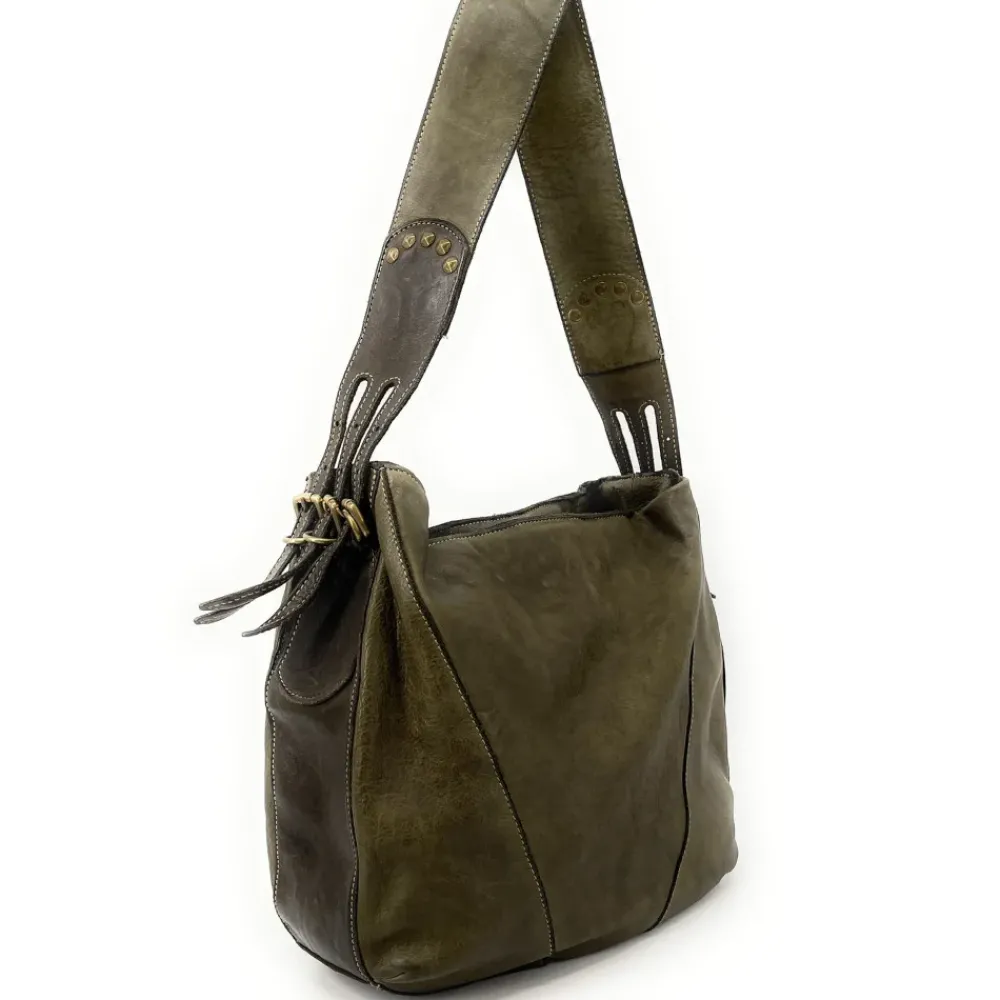 OH MY BAG Sacs En Cuir Vintage, Tannage Végétal-Sac à main hobo en cuir souple vintage tannage végétal RHEA