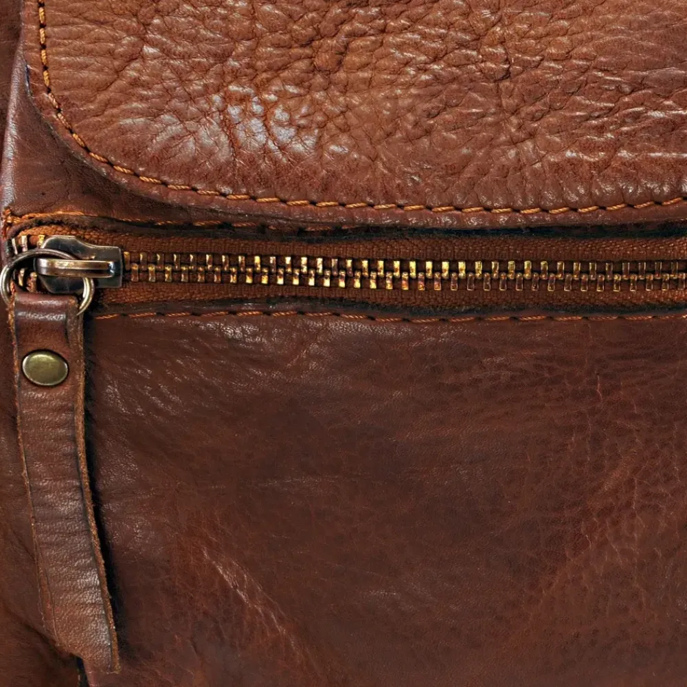 OH MY BAG Sacs De Rentrée, Bureau, Cours-Sac à main tendance en cuir vintage MISS MY Cognac foncé cognac fonce